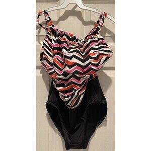 Magic Suit 1-Piece Slimming Pink Red Black  Minimizer Built-in Bra Size 8